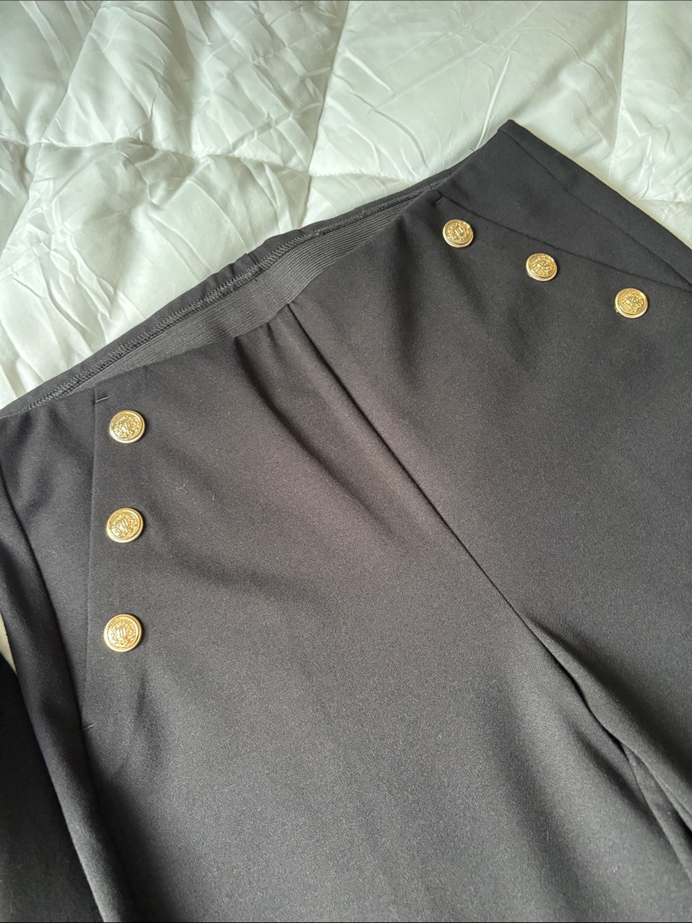 Gorgeous Chicos Black Pants with Gold Button Detail